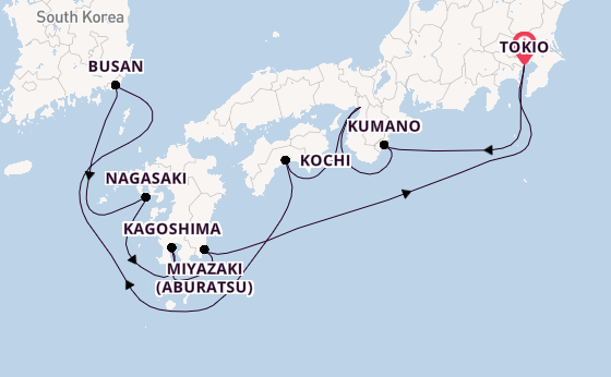 Japan vanaf Tokio, Japan met de Diamond Princess