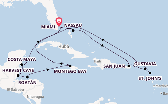 Karibik ab Miami auf der Seven Seas Mariner
