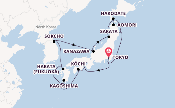 Japan from Tokyo, Japan with the Noordam