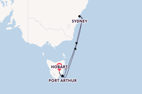 Australia from Hobart, Tasmania with the Crown Princess