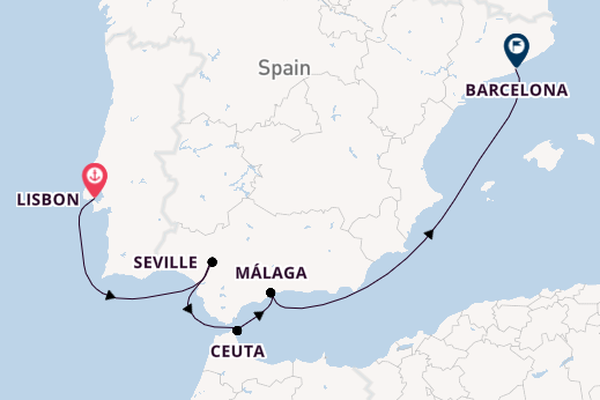 Mediterranean from Lisbon, Portugal with the Azamara Onward