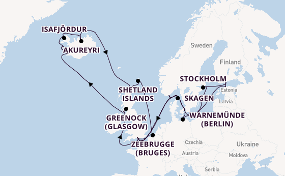 British Isles from Southampton, England with the Sky Princess 