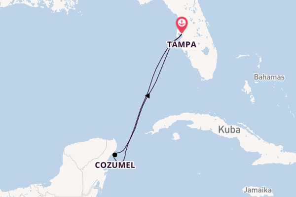 Westliche Karibik ab Tampa, Florida, USA auf der Carnival Paradise