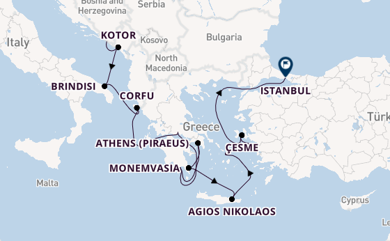 Eastern Mediterranean from Dubrovnik, Croatia with the Seabourn Ovation 