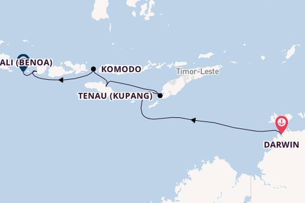 Indonesië vanaf Darwin, Australië met de Seven Seas Explorer