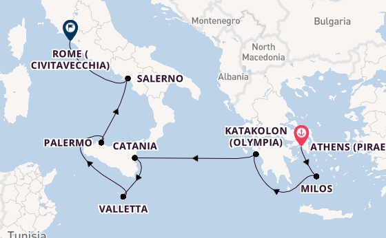 Mediterranean Sea from Australia with the Allura