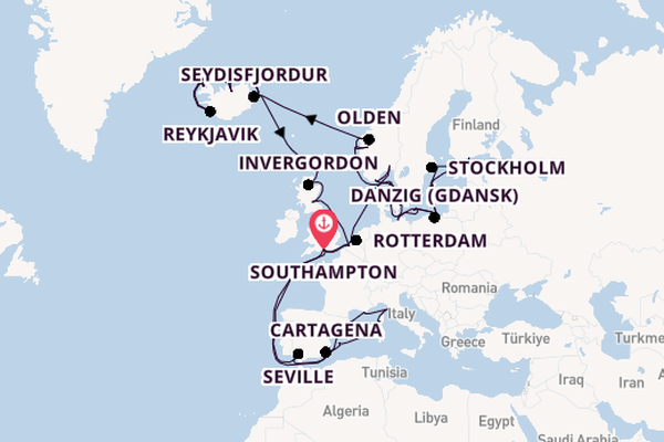 Western Mediterranean from Southampton, England with the Regal Princess