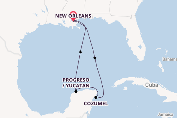 Western Caribbean from New Orleans, Louisiana, USA with the Carnival Dream
