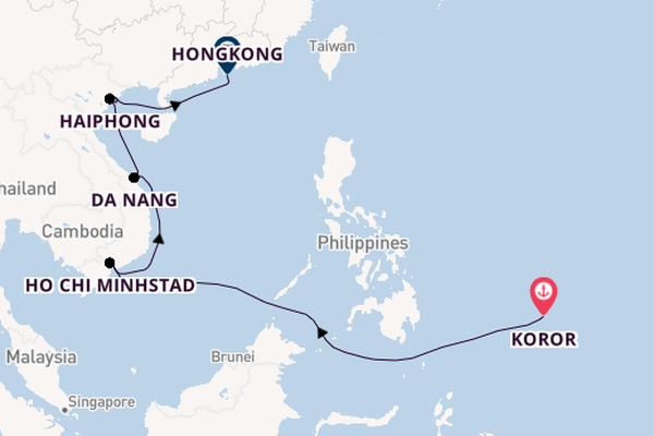Zuidoost-Azië vanaf Koror, Palau met de HANSEATIC spirit