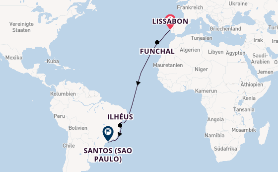 Transatlantik ab Lissabon, Portugal auf der MSC Musica