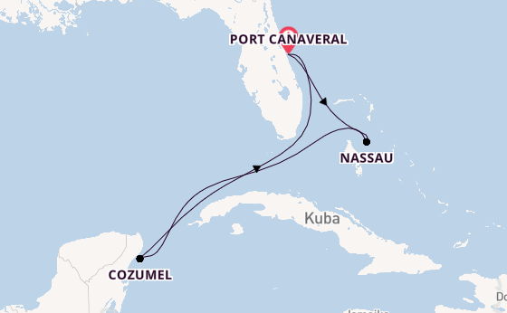Karibik ab Port Canaveral, USA auf der Adventure of the Seas