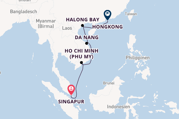 Südostasien ab Singapur, Singapur auf der Explora III