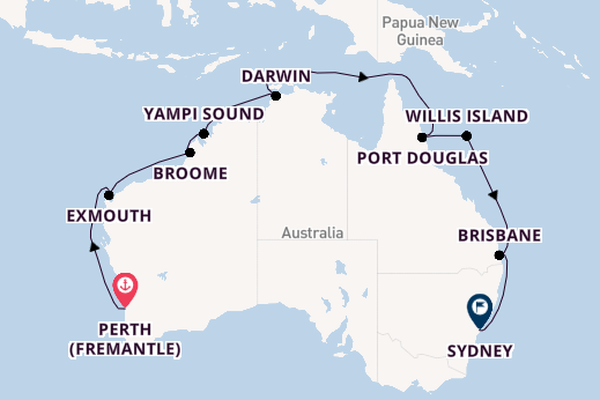 Australia from Perth (Fremantle), Australia with the Grand Princess