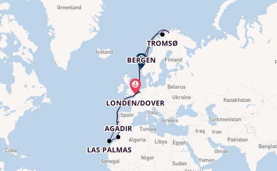 Noorwegen vanaf Londen/Dover, Groot-Brittannië met de Nieuw Statendam