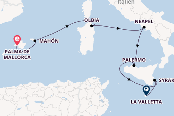 Westliches Mittelmeer ab Palma de Mallorca, Spanien auf AIDAstella