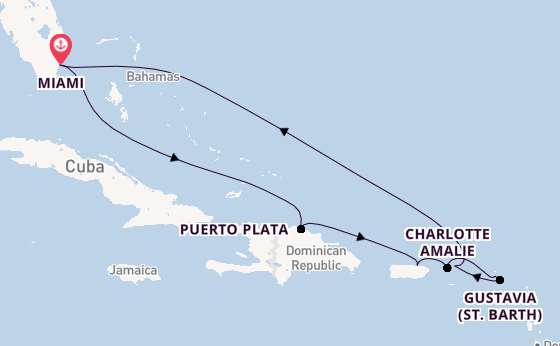 Caribbean from Miami, Florida, USA with the Seven Seas Grandeur