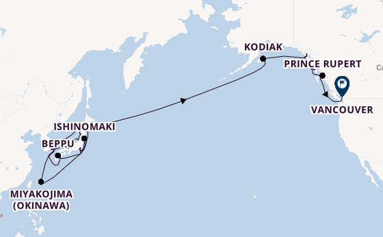 Transpacifisch vanaf Yokohama (Tokio), Japan met de Seabourn Encore