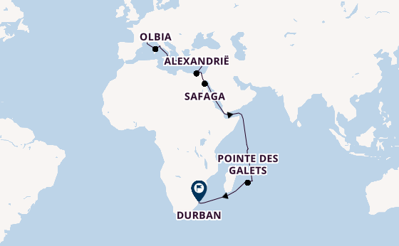 Middellandse Zee vanaf Marseille, Frankrijk met de MSC Sinfonia