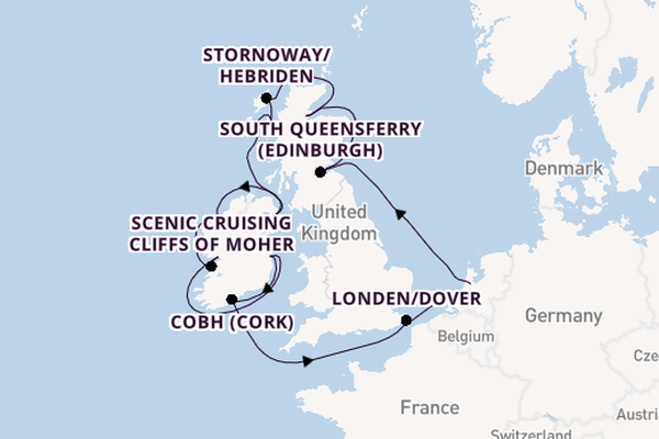 Britse Eilanden vanaf Amsterdam, Nederland met de Nieuw Statendam