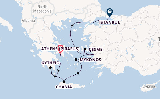 Eastern Mediterranean from Athens (Piraeus), Greece with the Seabourn Quest