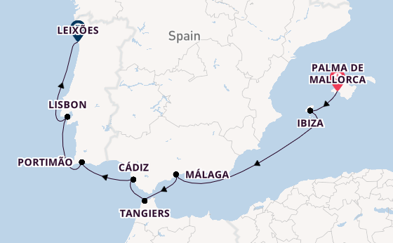 Western Mediterranean from Palma de Mallorca, Spain with the EUROPA