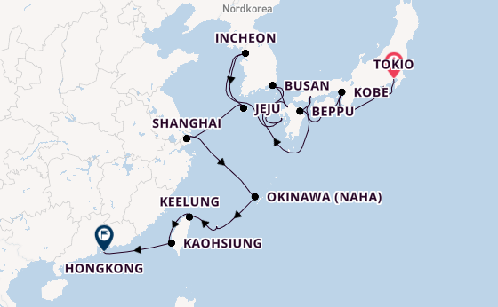 Ostasien ab Tokio, Japan auf der Seven Seas Splendor
