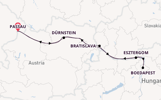 Donau vanaf Passau, Duitsland met de Antonia