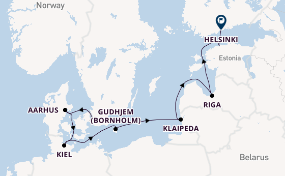 Baltic Sea from Copenhagen, Denmark with the Caribbean Princess