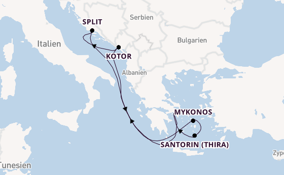 Östliches Mittelmeer ab Piräus (Athen), Griechenland auf der Celebrity Infinity