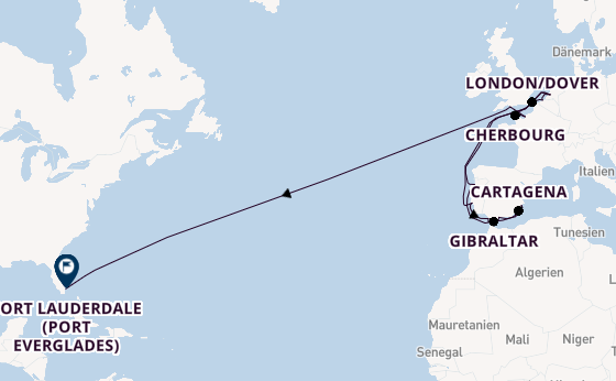 Transatlantik ab Rotterdam, Niederlande auf der Nieuw Statendam