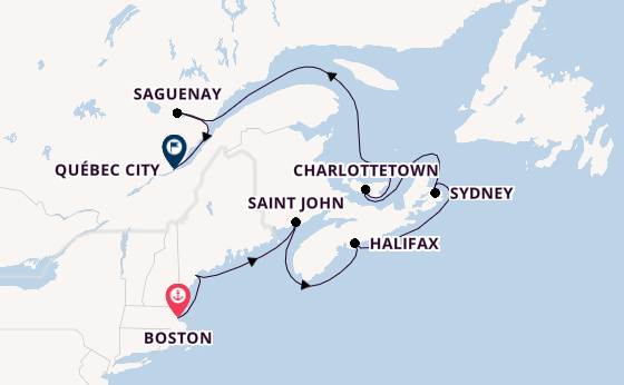 East Coast USA from Boston, Massachusetts, USA with the Caribbean Princess