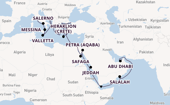 Mediterranean Sea from Dubai, United Arab Emirates with the Vista