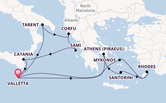 Mediterranean Sea from Valletta, Malta with the Azura