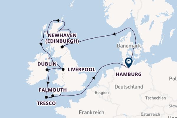 Vereinigtes Königreich ab Kiel, Deutschland auf der EUROPA