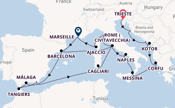 Mediterranean Sea from Trieste, Italy with the Oosterdam