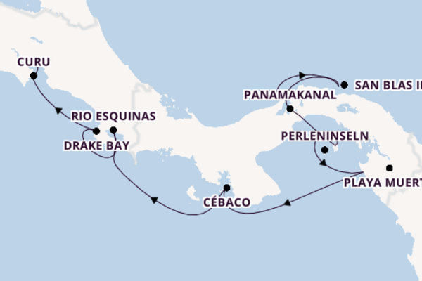 Mittelamerika ab Colón, Panama auf der Le Bellot