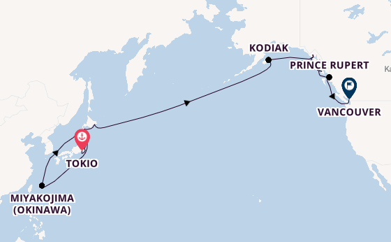 Transpazifik ab Tokio, Japan auf der Seabourn Encore