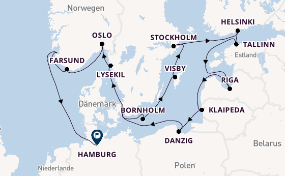 Norwegen ab Kopenhagen, Dänemark auf der Seabourn Quest