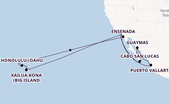 Polynesien ab San Diego, USA auf der Zaandam