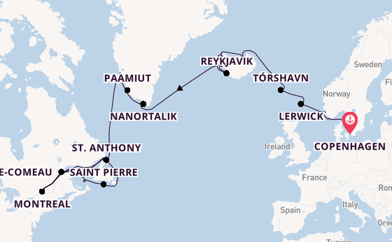Transatlantic from Copenhagen, Denmark with the Seabourn Quest