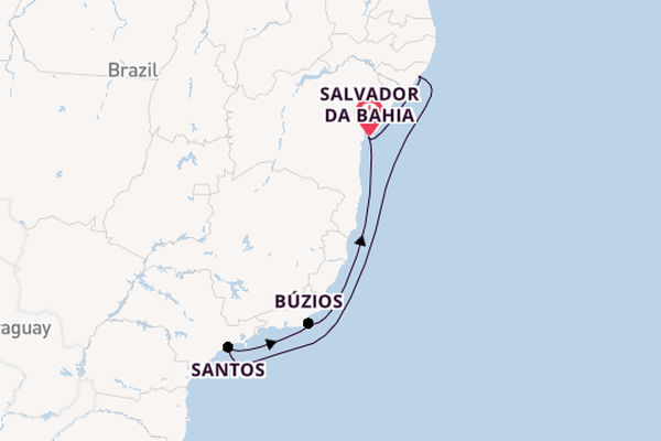 Brazil from Salvador da Bahia, Brazil with the MSC Virtuosa