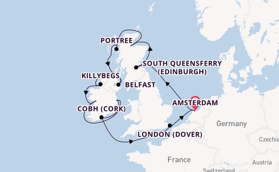 British Isles from Amsterdam, Netherlands with the Nieuw Statendam