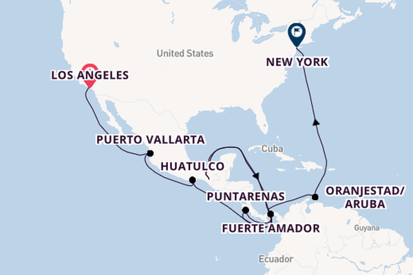 Central America from Los Angeles, California, USA with the Island Princess