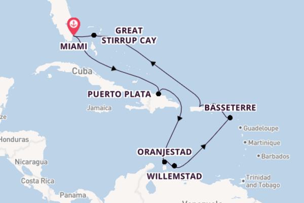 Caribbean vanaf Miami, United States met de Norwegian Pearl