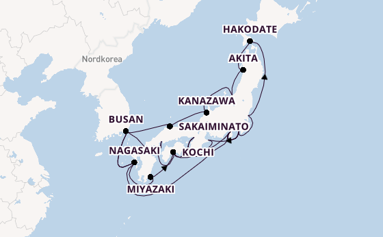Japan ab Tokio, Japan auf der Diamond Princess