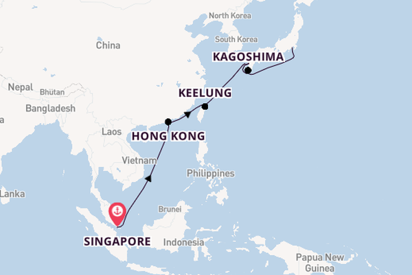 East Asia from Singapore, Singapore with the Navigator of the Seas 