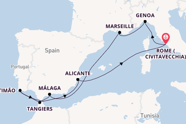 Mediterranean Sea from Rome (Civitavecchia), Italy with the MSC Sinfonia