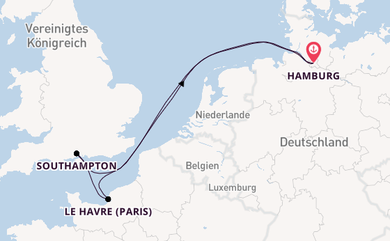 England ab Hamburg auf der MSC Preziosa