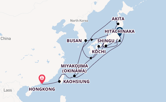 Japan vanaf Hongkong, China met de Seabourn Encore