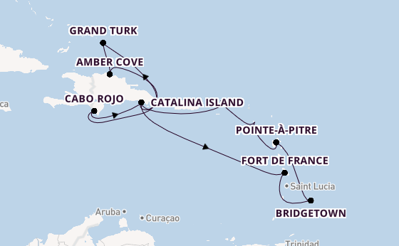 Caribbean from La Romana, Dominican Republic with the Costa Fascinosa